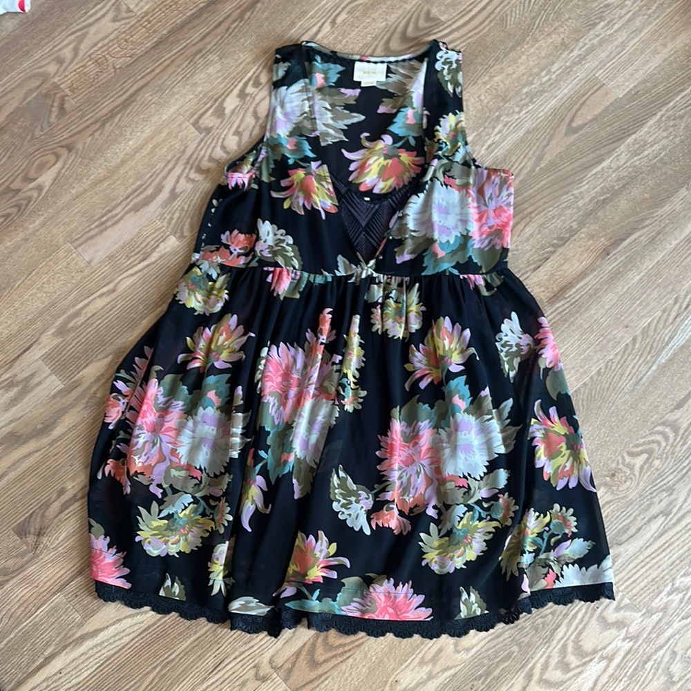 Floral Black Dress